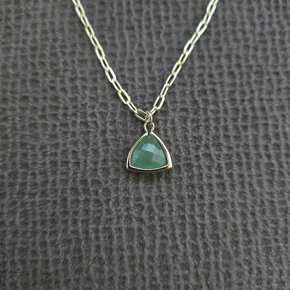 Inspired By You Triangular Green💚 Aventurine Pendant Necklace - NWOT - Picture 3 of 13